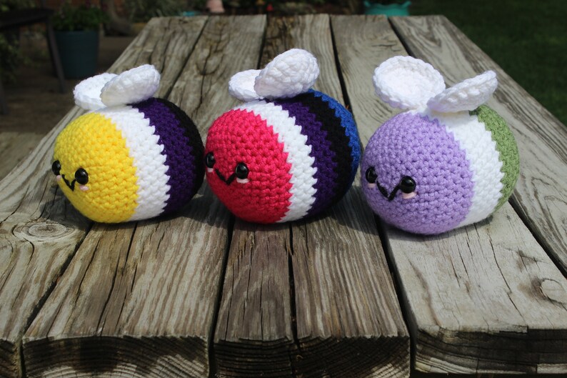 Crochet Genderfluid Pride Bee Plush Amigurumi LGBT Trans Queer - Etsy