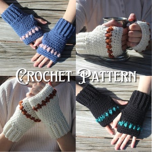 PATTERN: Traveler's Rest Gloves Crochet Fingerless Gloves Beginner Mitten Pattern