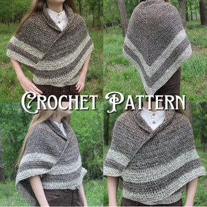PATTERN: Outlander Crochet Shawl Historical Wrap Shawl Pattern