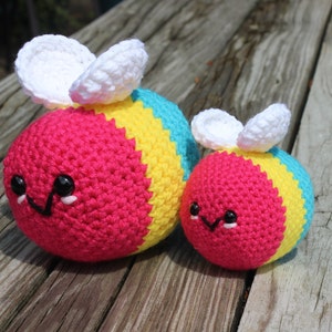 Crochet Pansexual Pride Bee Plush Amigurumi LGBT Gay Queer