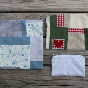 Patchwork Zipper Pouch Project Bag Makeup Bag Pencil Pouch