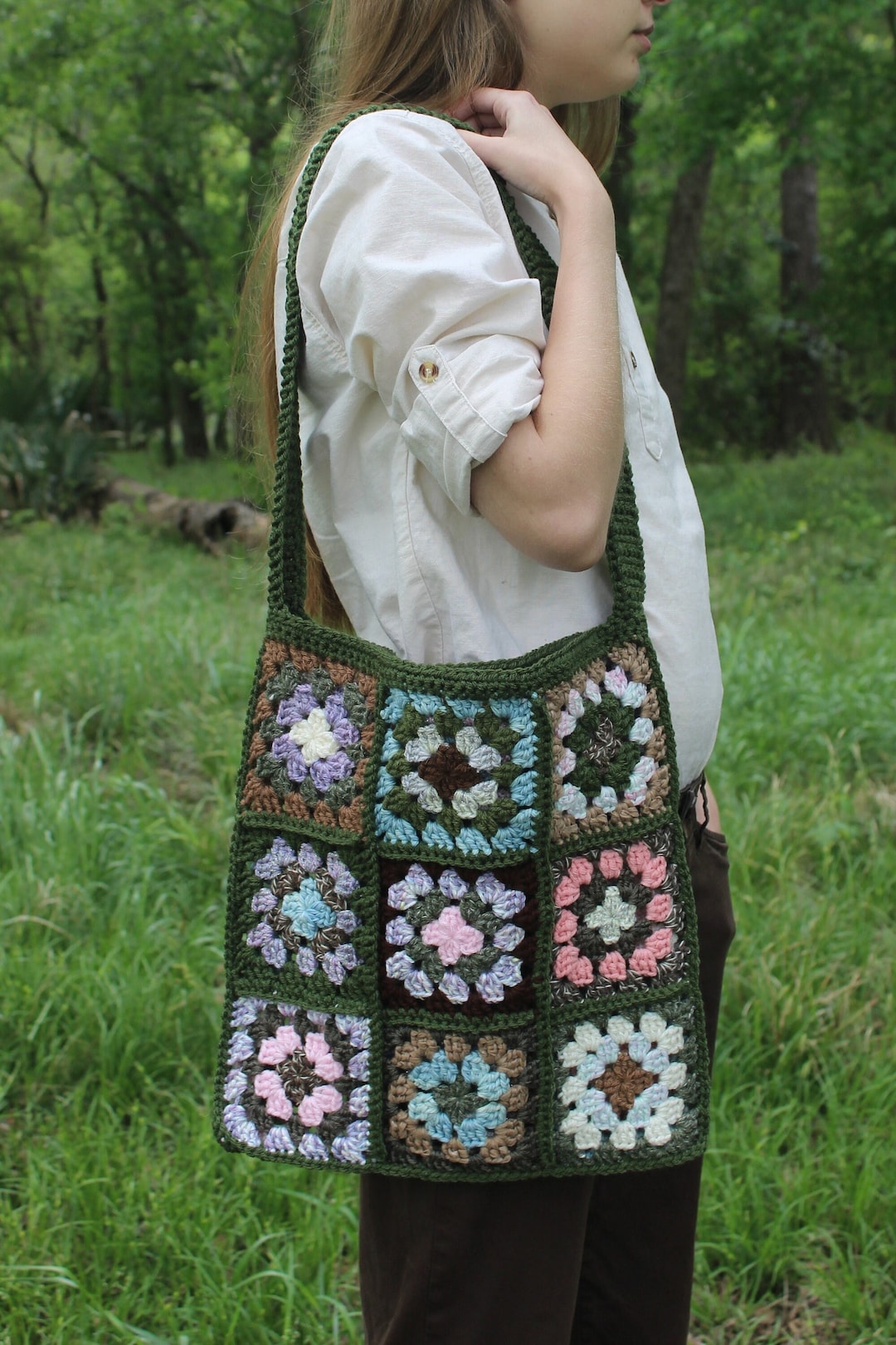 Tote Bag All'uncinetto Grunge Fairycore - Borsa A Spalla In Maglia, Estetica Y2K, Accessorio Moda
