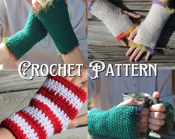 PATTERN: Basic Fingerless Gloves Crochet Pattern Gloves Beginner Mitten Pattern