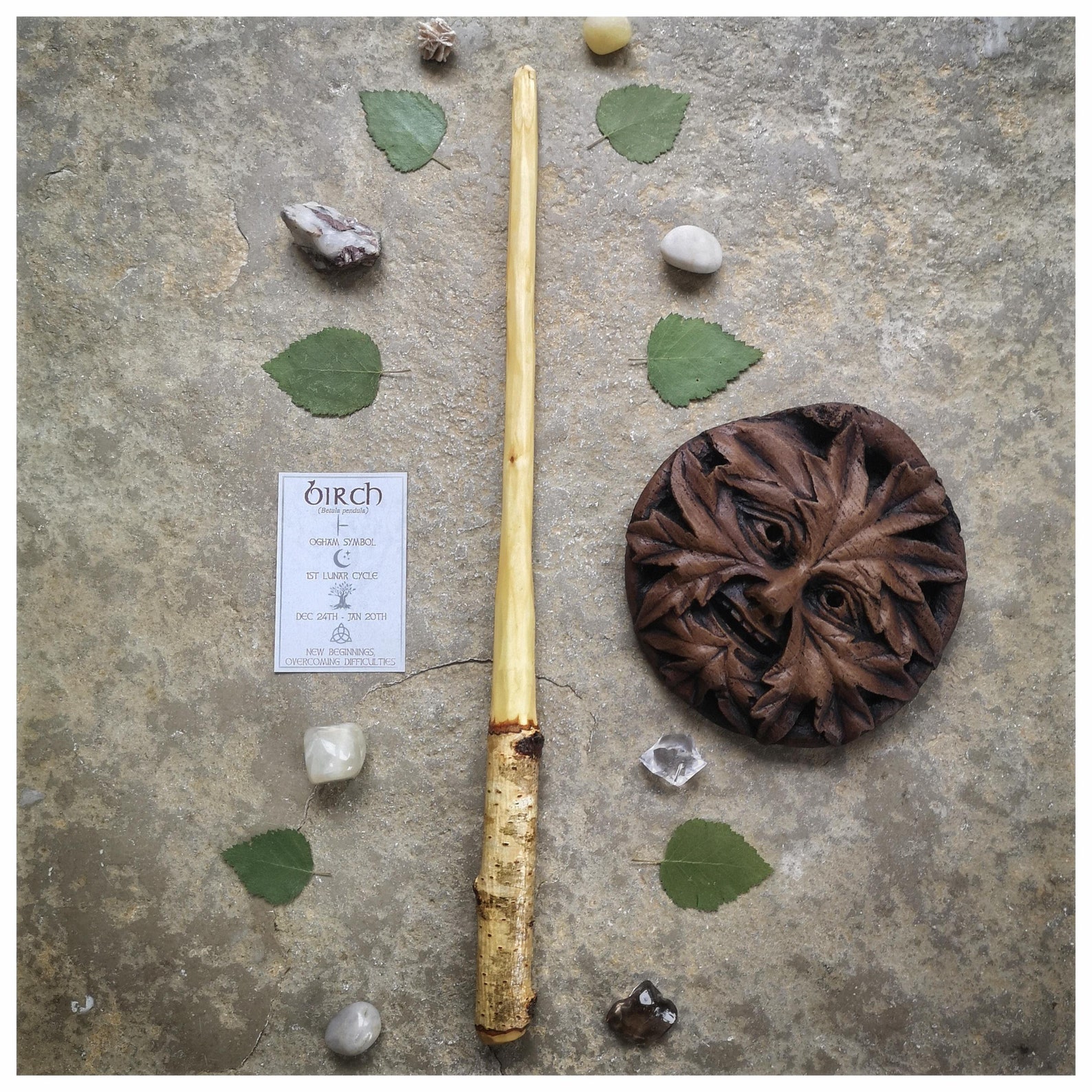 Silver Birch Ritual Ogham Wand Magical Forest Tools Hand Etsy