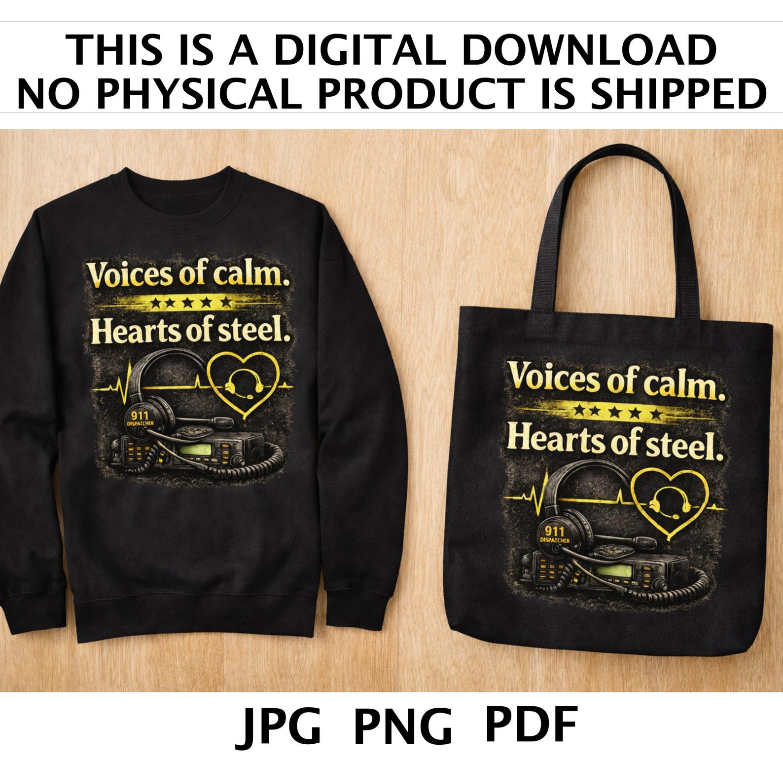 911 Dispatcher Thin Gold Line PNG | First Responder Design (digital ...