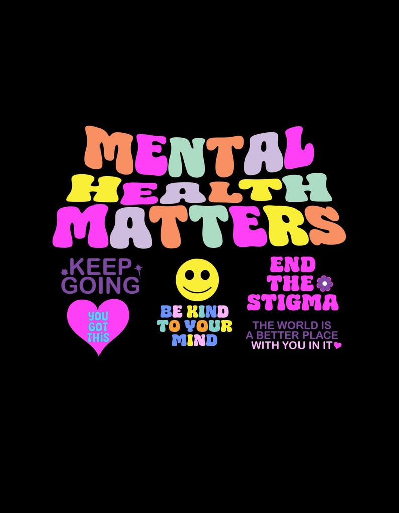 Mental Health Matters Stickers – Motivational Support (svg, Png, Jpg ...