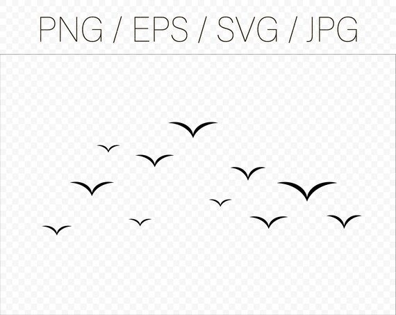 Download Art Collectibles Clip Art Birds Svg Flock Of Flying Birds Simple Cut Files For Cricut Clip Art Silhouettes Birds Svg Files For Cricut Flock Of Birds Svg Vector Eps
