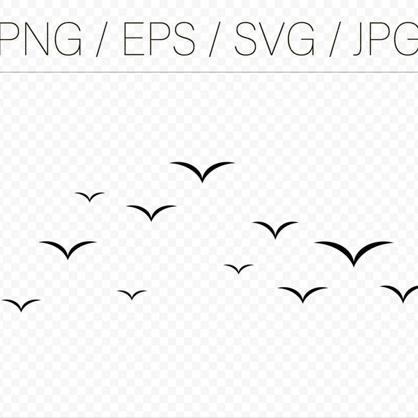 Birds svg Flock of flying birds Simple Cut files for Cricut Clip Art silhouettes Birds svg files for cricut Flock of birds SVG vector eps