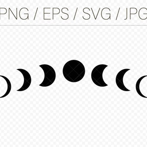 Moon Svg Moon Phases Svg Lunar Phases Svg Crescent Moon Svg - Etsy