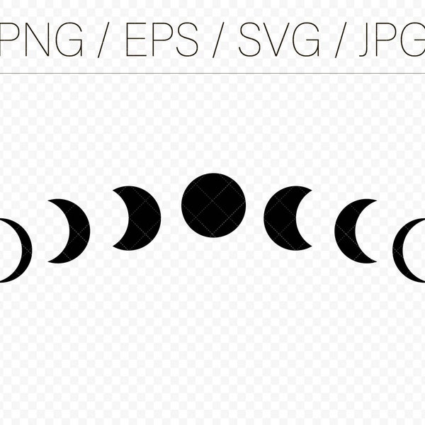 Moon svg Moon phases svg Lunar phases svg Crescent Moon svg Moon child svg Full moon svg Spase svg Silhouette Cut Files Galaxy vector