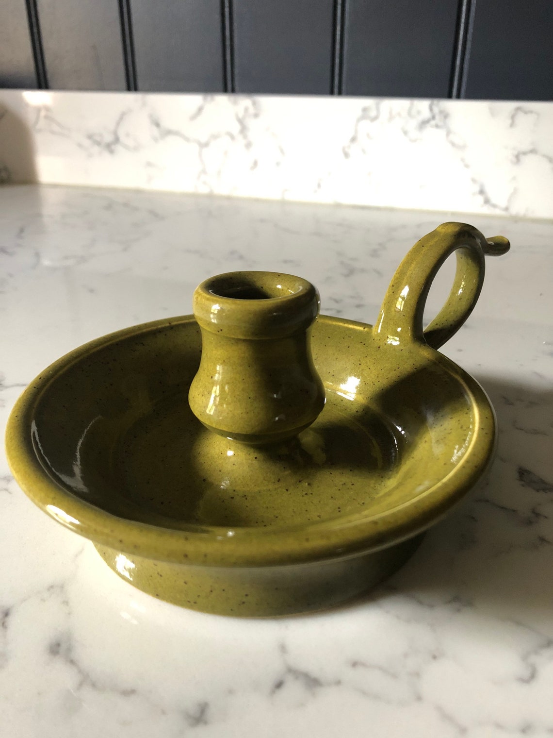 Ceramic chamberstick candle holder Etsy