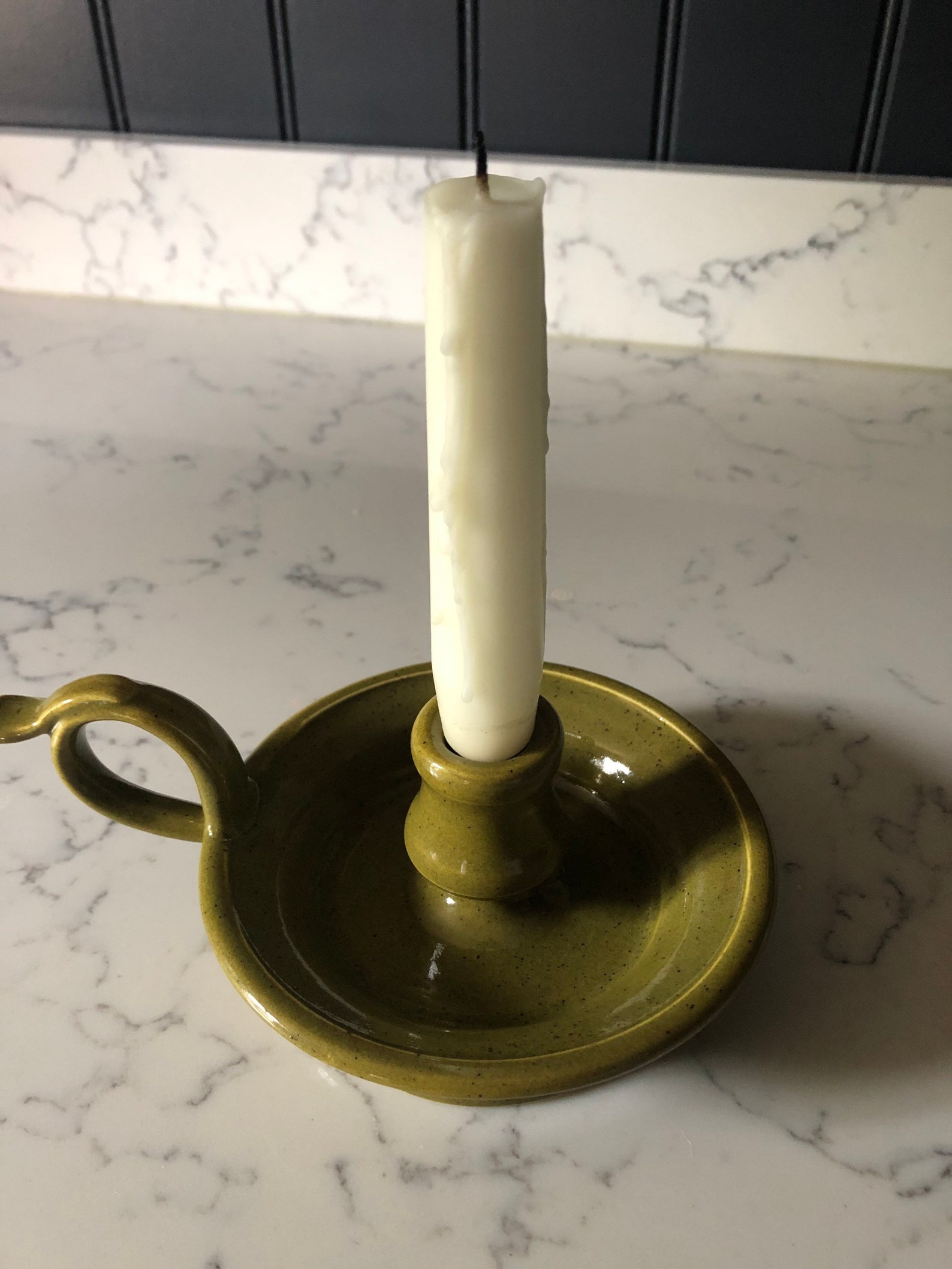 Ceramic chamberstick candle holder Etsy