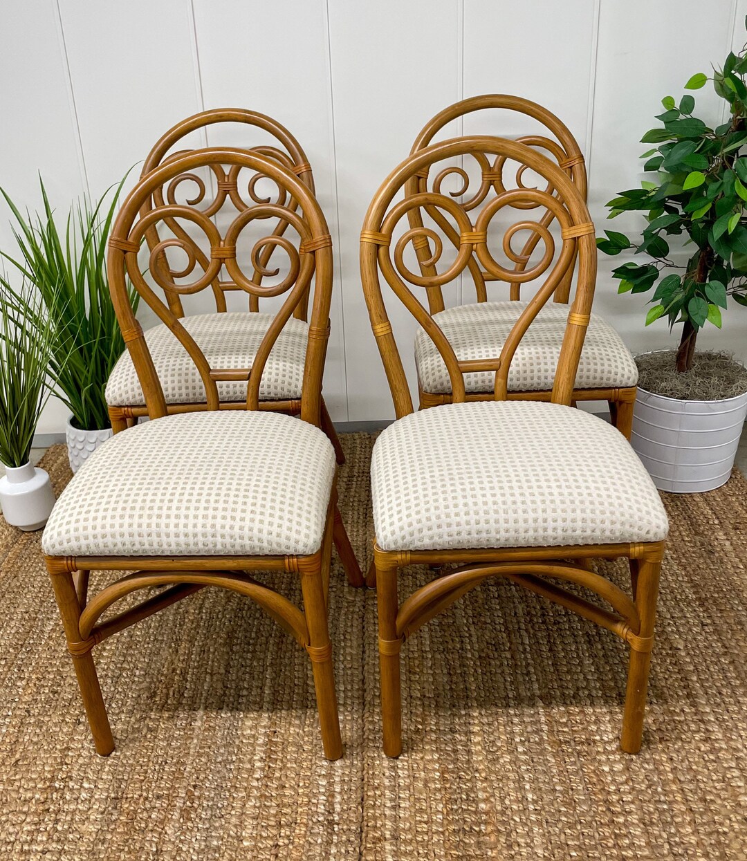 Bentwood Thonet Style Dining Chairs Vintage Rattan Chairs Set - Etsy