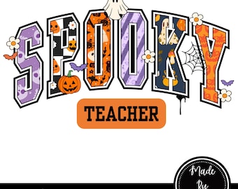 Spooky Teacher PNG – Cute Halloween Design for Teachers, Shirts, Mugs, and DIY Crafts