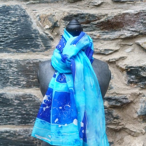 Hand-painted silk scarf