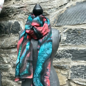 Hand-painted silk scarf
