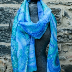 Hand-painted silk scarf