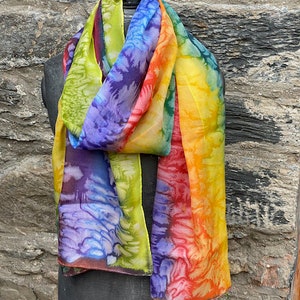 Hand-painted silk scarf