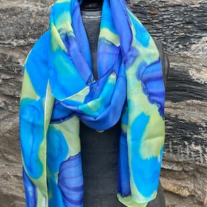 Hand-painted silk scarf