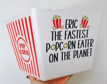 Popcorn Lover Bucket | Movie Night | Custom Popcorn Bowl | Family Night |