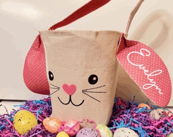Canasta de Pascua personalizada para niños / Canasta de Pascua de conejito personalizada para niños niñas / Canasta de Pascua para niños con nombre /