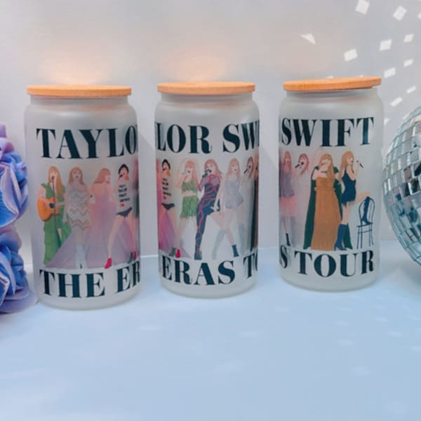 Taylor Swift Eras Tour Glass Can | Swiftie Gifts | Taylor Swift Merch | TS | Reputation| Speak Now | 1989 | RED | Midnights | Swiftie Mom