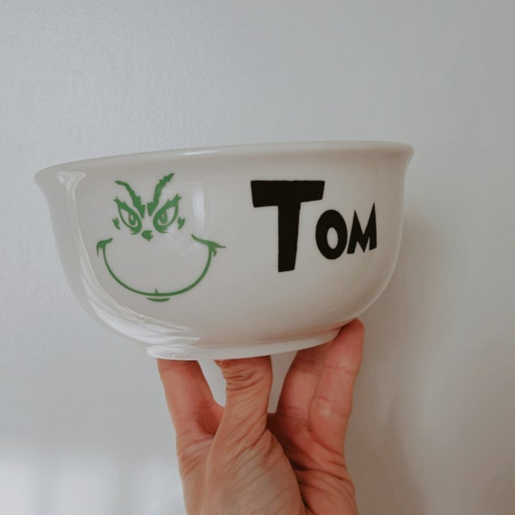 Personalized Grinch Cereal Bowl Christmas Grinch Custom Ice Cream