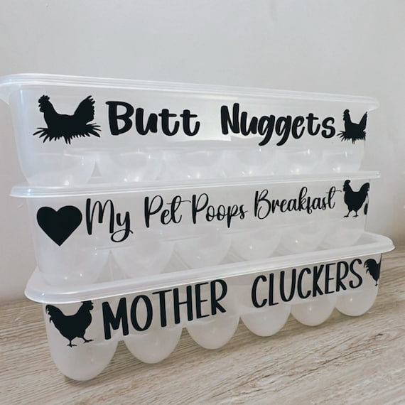 Personalized Plastic Egg Carton | Reusable Egg Holder | Chicken Lover Gift | Funny Chicken Egg Tray | Fresh Farm Eggs
