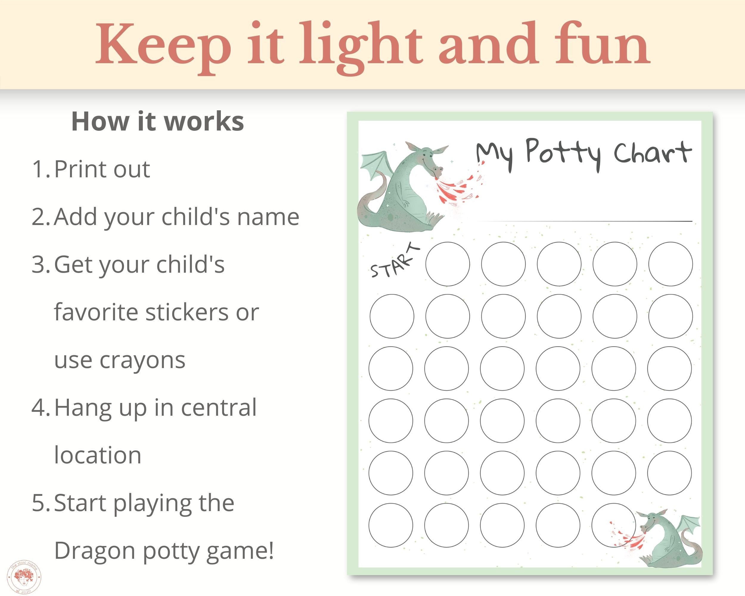 Potty Training Chart Printable Potty Training Sticker Chart - Etsy