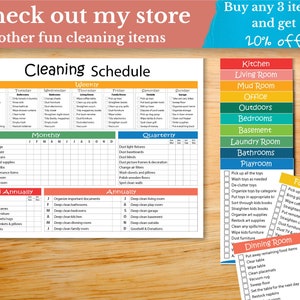 Easy Weekly Cleaning Schedule Editable for Families, Daily and Weekly ...