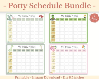 Páginas semanais de programação de treinamento potty para impressão, gráfico de adesivos de treinamento potty, pacote de programação potty, gráfico de treinamento de banheiro, download instantâneo