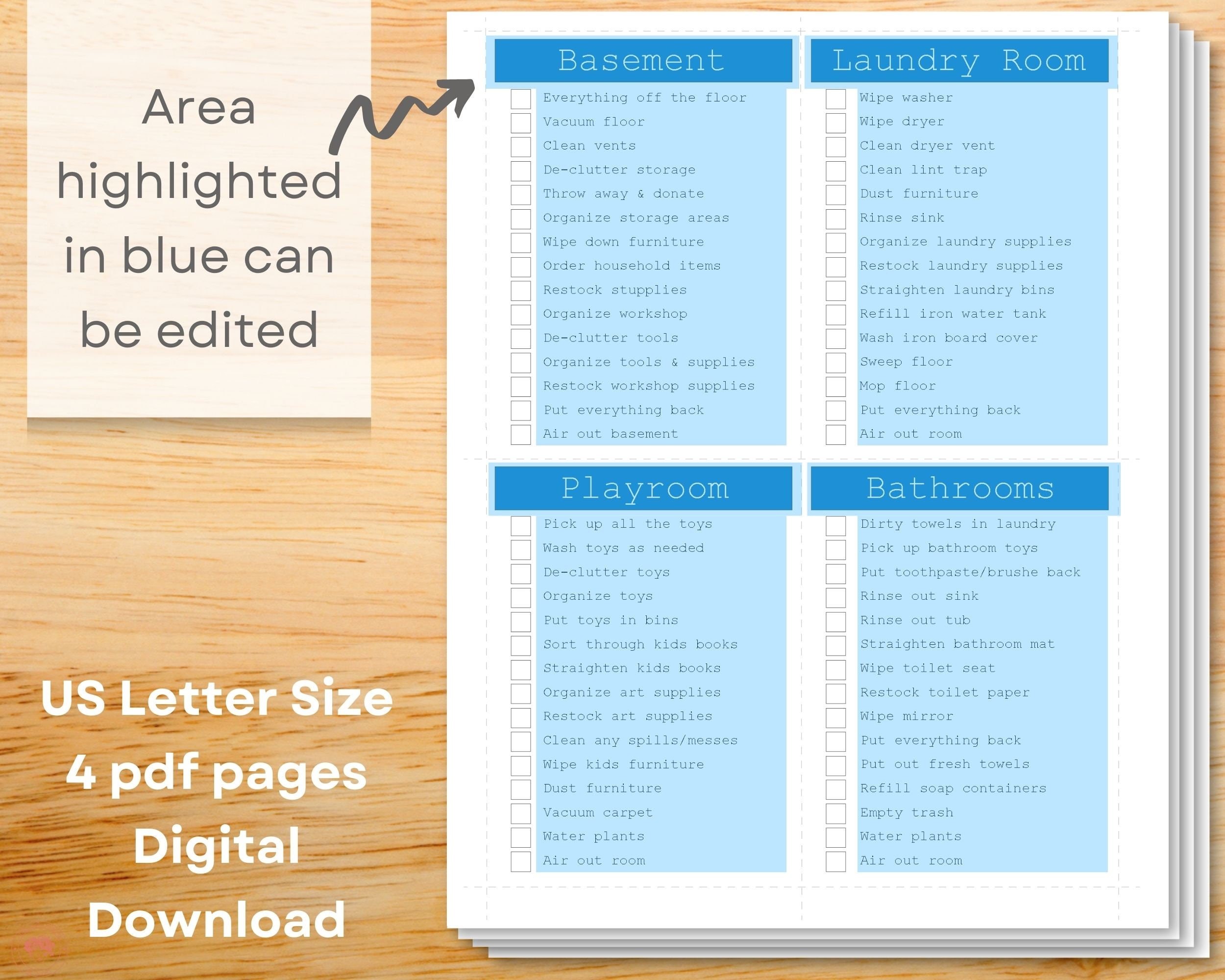 ADHD Cleaning Bundle Editable ADHD Cleaning Planner ADHD To Etsy