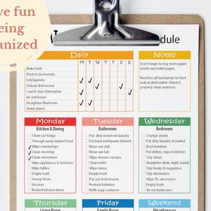 Easy Weekly Cleaning Schedule Editable for Families, Daily and Weekly ...