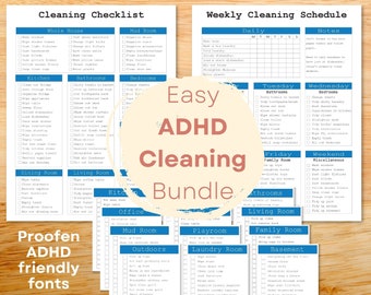 chore chart husband and wife ADHD cleaning bundle editable, ADHD cleaning planner, ADHD to do list, adhd help, cleaning checklist, cleaning schedule, pdf, printable