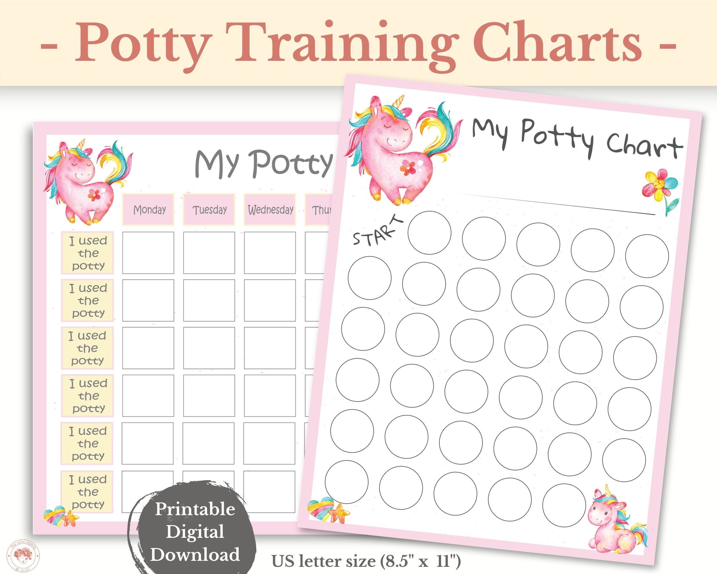 Potty Training Chart Printable, Potty Training Sticker Chart, Potty ...