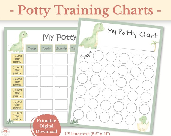 Potty Training Chart Printable Potty Training Sticker Chart - Etsy