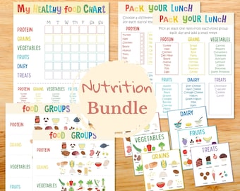 Food chart bundle for kids, Kids meal planner, Educational food poster, Nutrition facts, Food flashcards, Food groups, Healthy eating habits