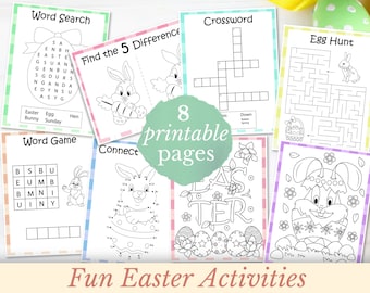 Páginas de atividades de Páscoa para crianças, planilhas divertidas de Páscoa e páginas para colorir, crianças, pré-escola, jardim de infância