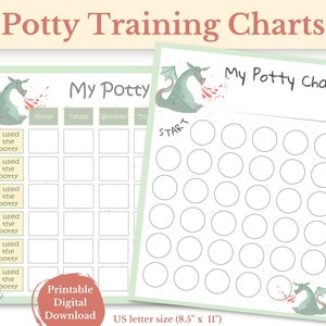 Potty training chart printable, Potty training sticker chart, Potty chart dragon, Reward chart, Toilet Training chart, Instant download