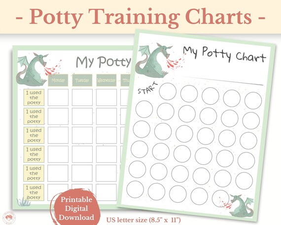 Potty Training Chart Printable Potty Training Sticker Chart | Etsy