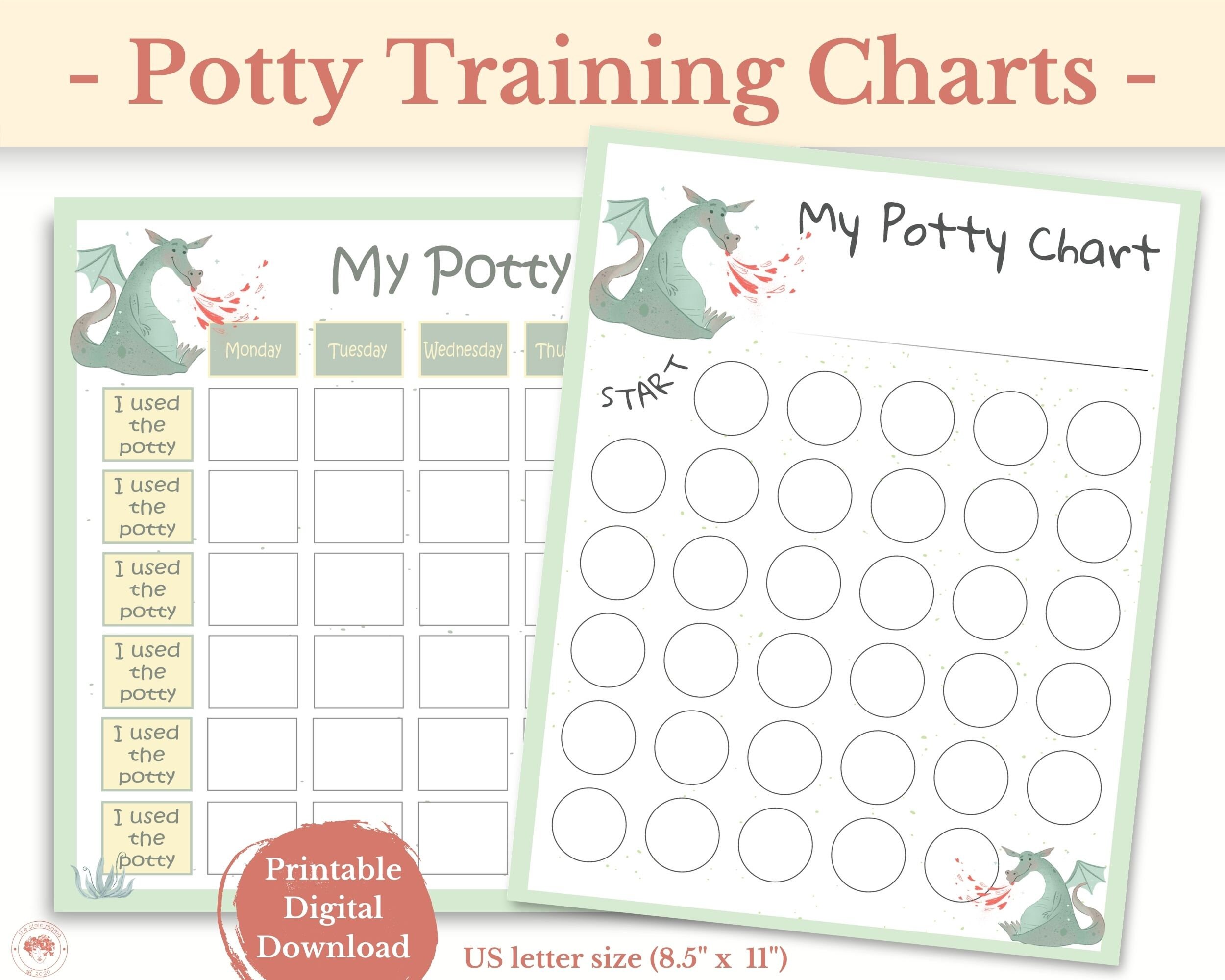 Potty Training Chart Printable Potty Training Sticker Chart - Etsy