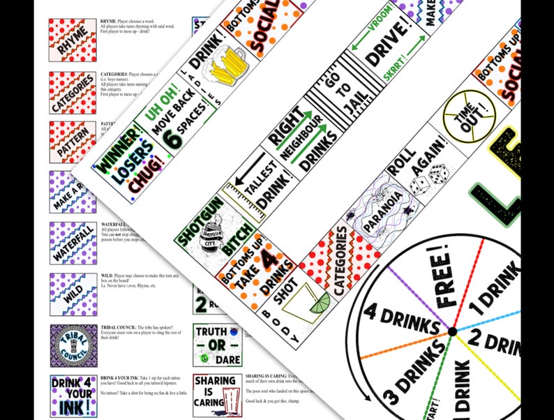 drinking board game printable drinking game black out