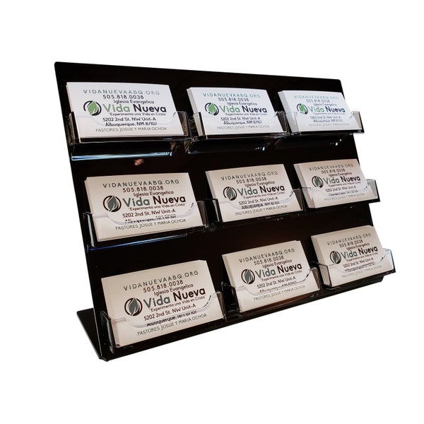 Clear Choice Deluxe Slant Back Business Card Display | Great for Medical Offices, Law Firms, Banks, Real Estate Offices