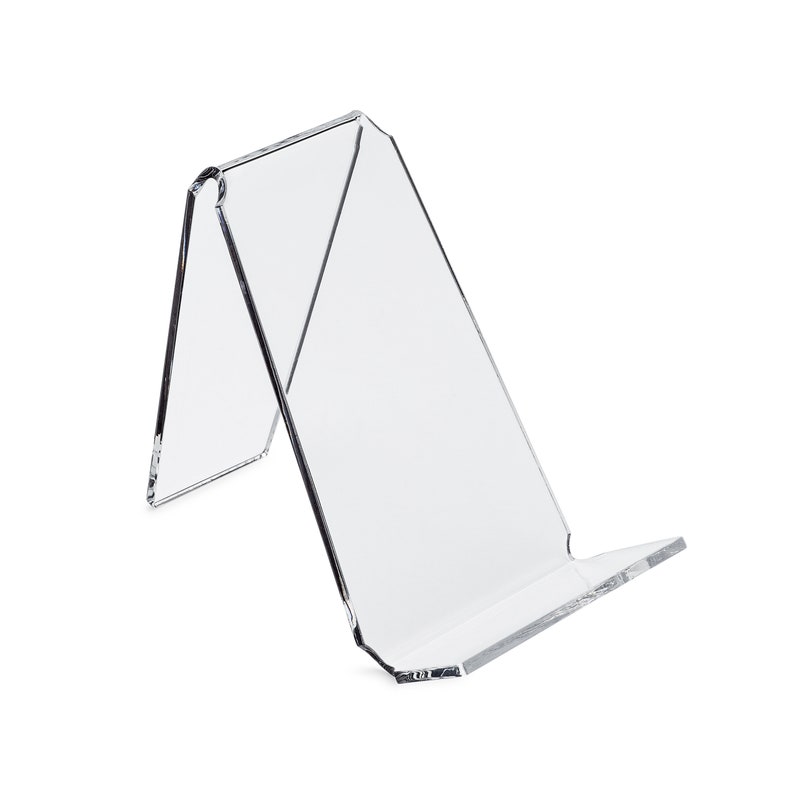 Clear Acrylic Easel With Deep Front Ledge Thick and Sturdy 3 Sizes Multipurpose Stand image 1