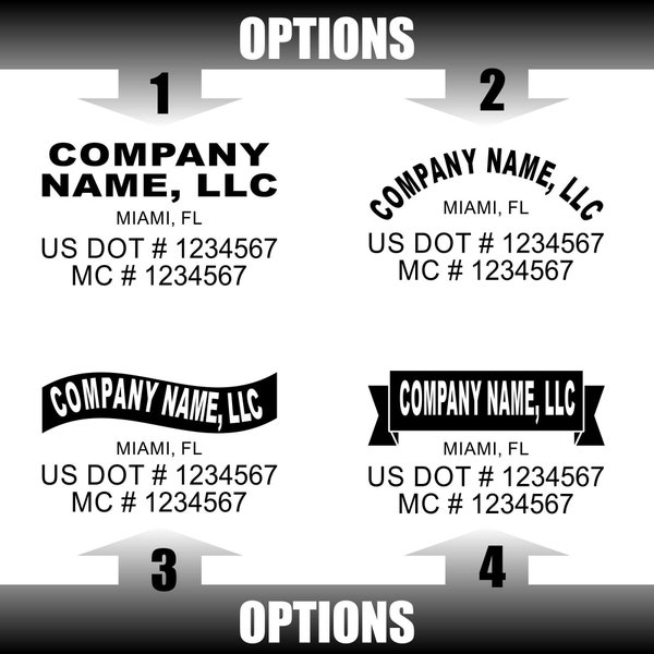 Custom US DOT Decals - Truck Lettering - MC Numbers - Truck Door Decals - Truck Door Lettering - Company Logo