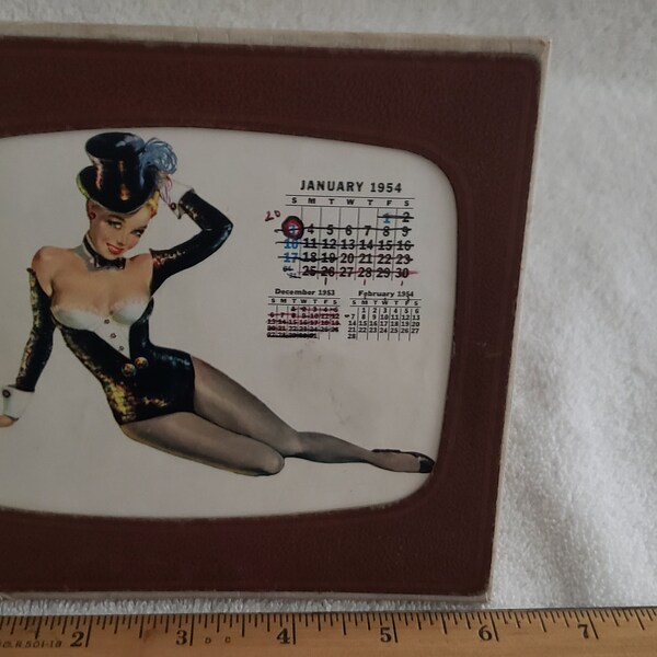 Vintage 1954 Desktop Calendar Risque Models