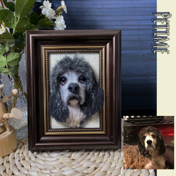 Custom Needle Felted Pet Portrait, Pet Portrait, Pet Memorial,Pet Loss Gift, Birthday Gift,Pet Urns, Wool felt Dog Cat