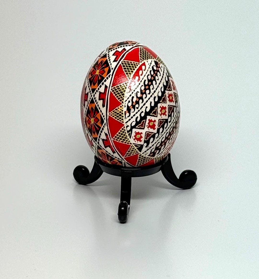 Pysanka - Decorative Egg - Unique Gift "the White Waves" - Etsy
