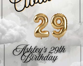 Invitación de cumpleaños / Invitación de cumpleaños imprimible / Plantilla editable de Canva