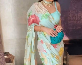 Skyblue Saree - Etsy Canada